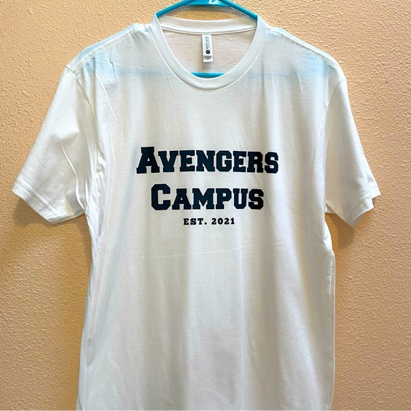 Avengers Campus Unisex White T-Shirt New Size Small - Picture 2 of 3